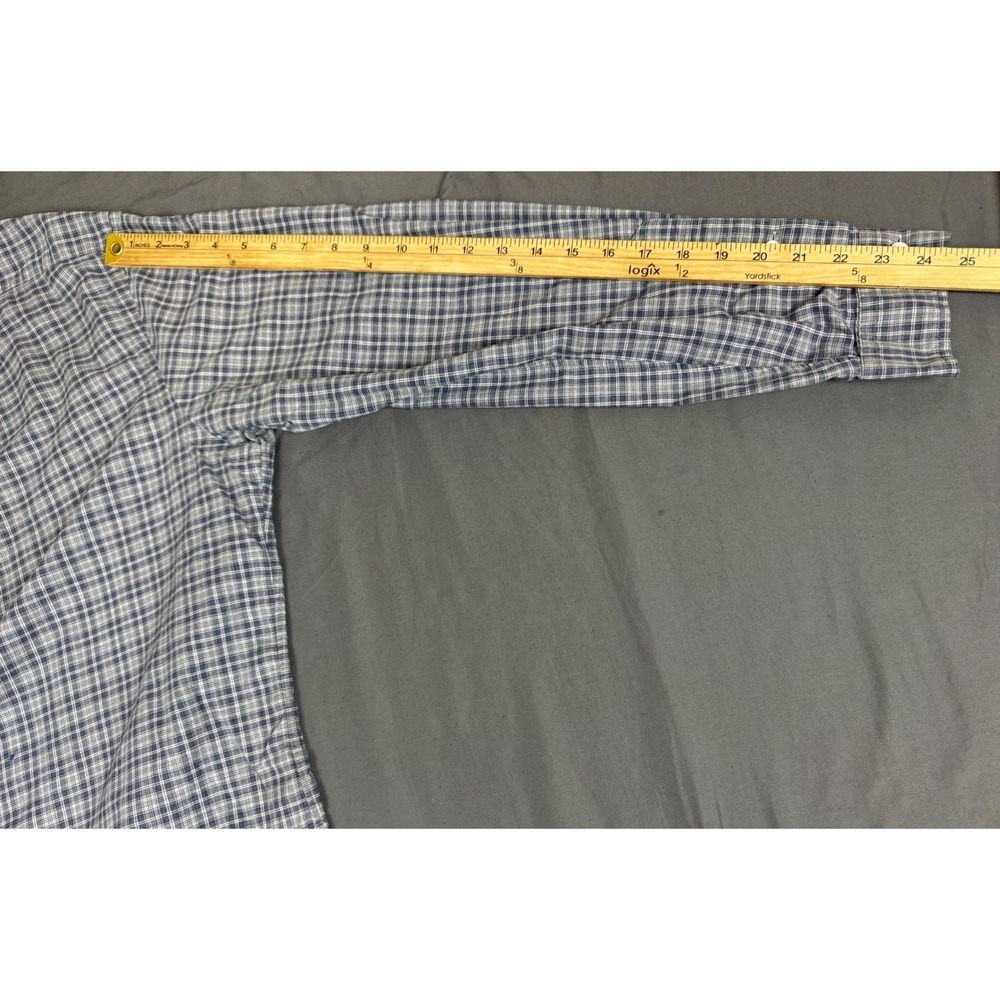 Ralph Lauren Classic Fit Plaid Button Down Shirt Mens Blue Grey Long Sleeve - Picture 6 of 16